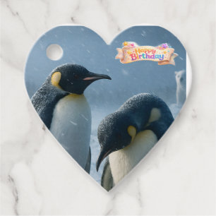 Etiquetas Para Lembrancinhas Coração de pinguim imperador