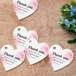 Etiquetas Para Lembrancinhas Coração de Rosas em Aquarela Rosa