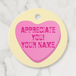 Etiquetas Para Lembrancinhas Coração Docente com Coração Cor-de-Rosa de Texto P