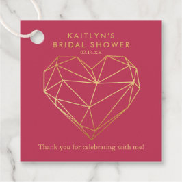 Etiquetas Para Lembrancinhas Coração Geométrico Dia dos Namorados Chá de Noiva