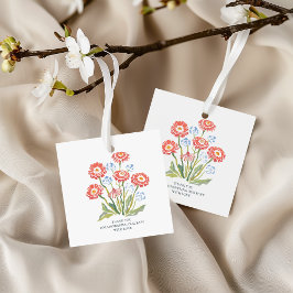 Etiquetas Para Lembrancinhas Coral Blue Wildflower Thank You Favor Tag