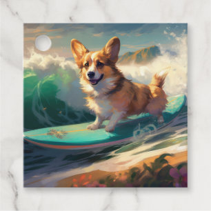 Etiquetas Para Lembrancinhas Corgi Praia Surf Pintura