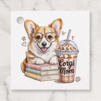 Etiquetas Para Lembrancinhas Corgis Livros e Café Gelado para Cachorro