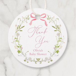 Etiquetas Para Lembrancinhas Coroa de Arco com Laço Rosa de Flor Silvestre Obri