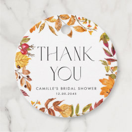 Etiquetas Para Lembrancinhas Coroa de Folhas de Outono Chá de Noiva Obrigada