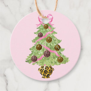 Etiquetas Para Lembrancinhas Coroa de Natal com Brasão de Leopardo Monograma
