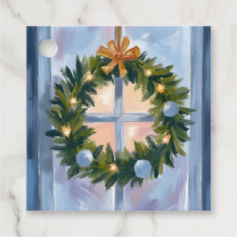 Etiquetas Para Lembrancinhas Coroa de Natal em Aquarela