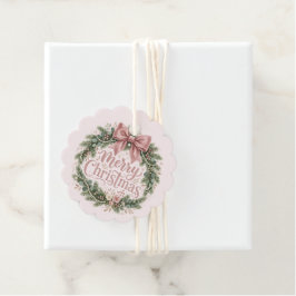 Etiquetas Para Lembrancinhas Coroa de Natal Tradicional Rosa | Pinkmas