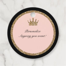 Coroa de Princesa Pink Gold Glitter & Black Sweet