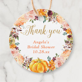 Etiquetas Para Lembrancinhas Coroa Floral de Outono Abóbora Dourada Agradecimen