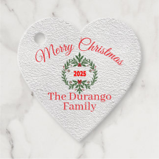 Etiquetas Para Lembrancinhas Coroa Floral Festiva de Natal Personalizável em Fo