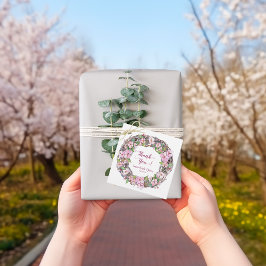 Etiquetas Para Lembrancinhas Coroa Floral Rosa Primavera Obrigada