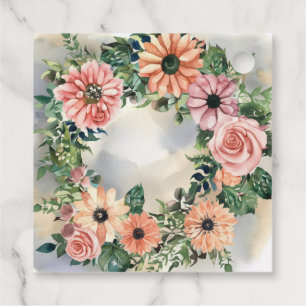Etiquetas Para Lembrancinhas Coroa para Jardim Sereno: Elegância Floral Pastel