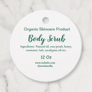 Etiquetas Para Lembrancinhas Corpo natural verde orgânico esfregar manteiga adi