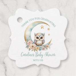 Etiquetas Para Lembrancinhas Coruja de Aquarela Bonita Obrigado Chá de fraldas