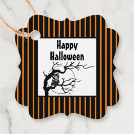 Etiquetas Para Lembrancinhas Coruja de Halloween Personalizada em Ramificação c