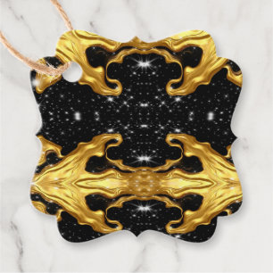 Etiquetas Para Lembrancinhas Cosmos Dourado: Líquido Dourado e Alto Contraste P