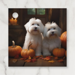 Etiquetas Para Lembrancinhas Coton De Tulear Puppy Autumn Delight Pumpkin