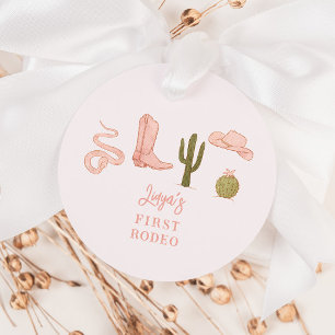 Etiquetas Para Lembrancinhas Cowgirl Pink Birthday Party 1st Rodeo