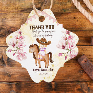 Etiquetas Para Lembrancinhas Cowgirl sela o obrigado de aniversário