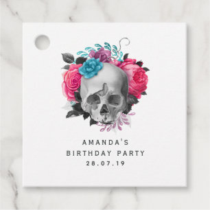 Etiquetas Para Lembrancinhas Cranio Floral Grunge Gótico