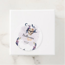 Etiquetas Para Lembrancinhas Crânio Gótico do Partido Violet Watercolor