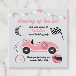 Etiquetas Para Lembrancinhas Crescendo Dois Carro De Corrida Rosa Festiva Rápid