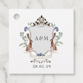 Etiquetas Para Lembrancinhas Crest Monograma Casamento Floresta Aquarela Louro