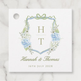 Etiquetas Para Lembrancinhas Crestas de Hortênsia Azul Casamento Monograma
