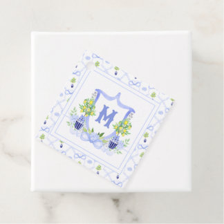 Etiquetas Para Lembrancinhas Crista Monogramática de Árvore de Limão em Aquarel