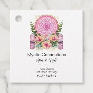 Etiquetas Para Lembrancinhas Cristais Rosa Mandala Flores Energia Yoga Reiki Sp