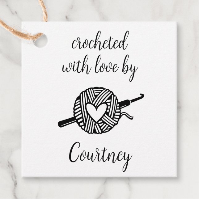 Etiquetas Para Lembrancinhas Crocheted With Love (Frente)