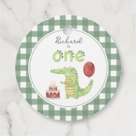 Etiquetas Para Lembrancinhas Crocodilo em aquarela 1º aniversário