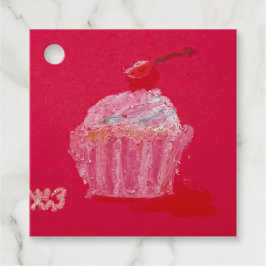 Etiquetas Para Lembrancinhas Cupcake com cobertura de morango