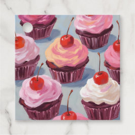 Etiquetas Para Lembrancinhas Cupcakes de Cereja com Cobertura | Celebração de A