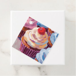 Etiquetas Para Lembrancinhas Cupcakes de Cereja Feliz Aniversário Festa