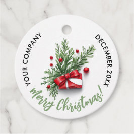 Etiquetas Para Lembrancinhas Curte Código QR Arco Vermelho de Natal Aquarela