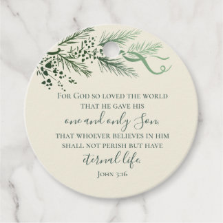 Etiquetas Para Lembrancinhas Custom Elegant Script Sage John 3:16 Christmas