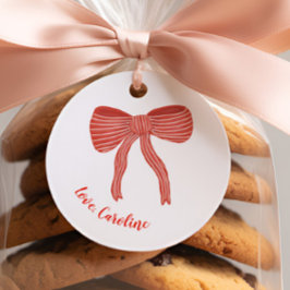 Etiquetas Para Lembrancinhas Custom Red Bow Personalized Valentine's Day 
