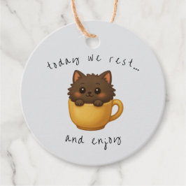 Etiquetas Para Lembrancinhas Cute Cat in Cup Gift Tags | Favor Box Tags
