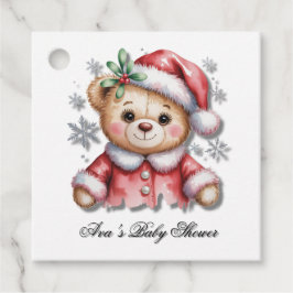 Etiquetas Para Lembrancinhas Cute Christmas Bear and Snowflakes Thank You