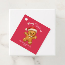 Etiquetas Para Lembrancinhas Cute Gingerbread Man with Santa Hat - 