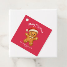 Cute Gingerbread Man with Santa Hat - 