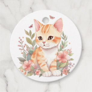 Etiquetas Para Lembrancinhas Cute Orange Tabby Kitten Obrigado