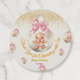 Etiquetas Para Lembrancinhas Cute Pink Gingerbread Girl Bauble Christmas Baby