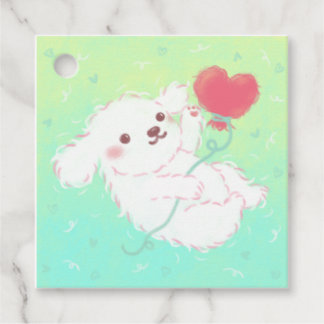 Etiquetas Para Lembrancinhas Cute Puppy with Heart Balloon