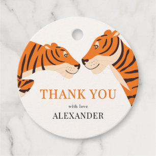 Etiquetas Para Lembrancinhas Cute Safari Tiger, obrigado Aniversário