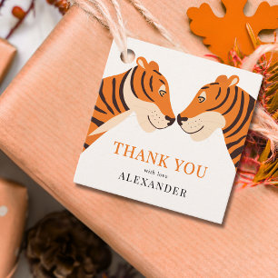 Etiquetas Para Lembrancinhas Cute Safari Tiger, obrigado Aniversário