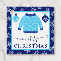 Cute Suéter de Natal Azul e Cinza