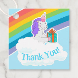Etiquetas Para Lembrancinhas Cute Unicorn Rainbow Square Thank You Tag